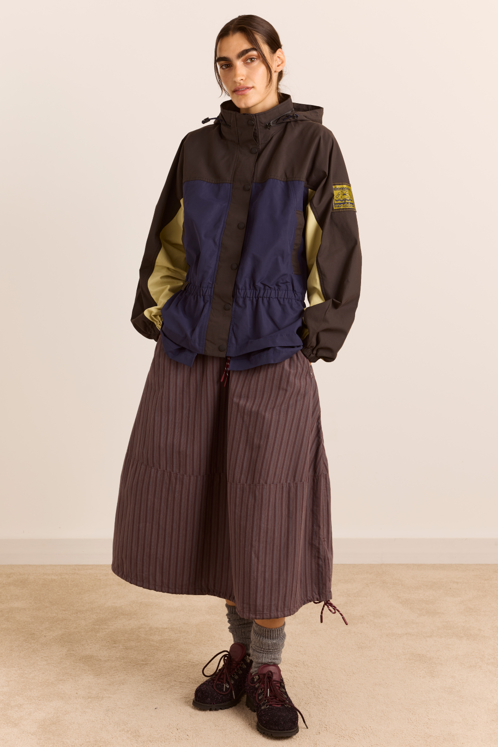 Athena Raincoat - Navy/Sage