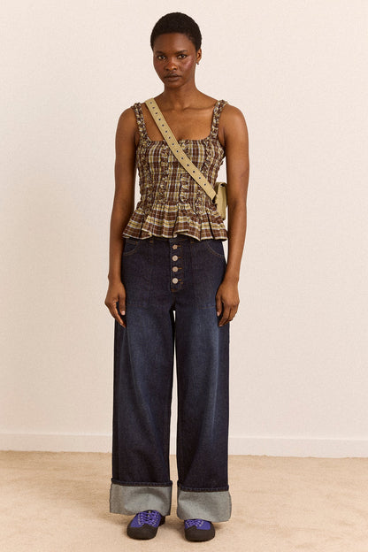 Gigi Ultra Baggy Wide Leg Jeans - Rinse Slate Wash