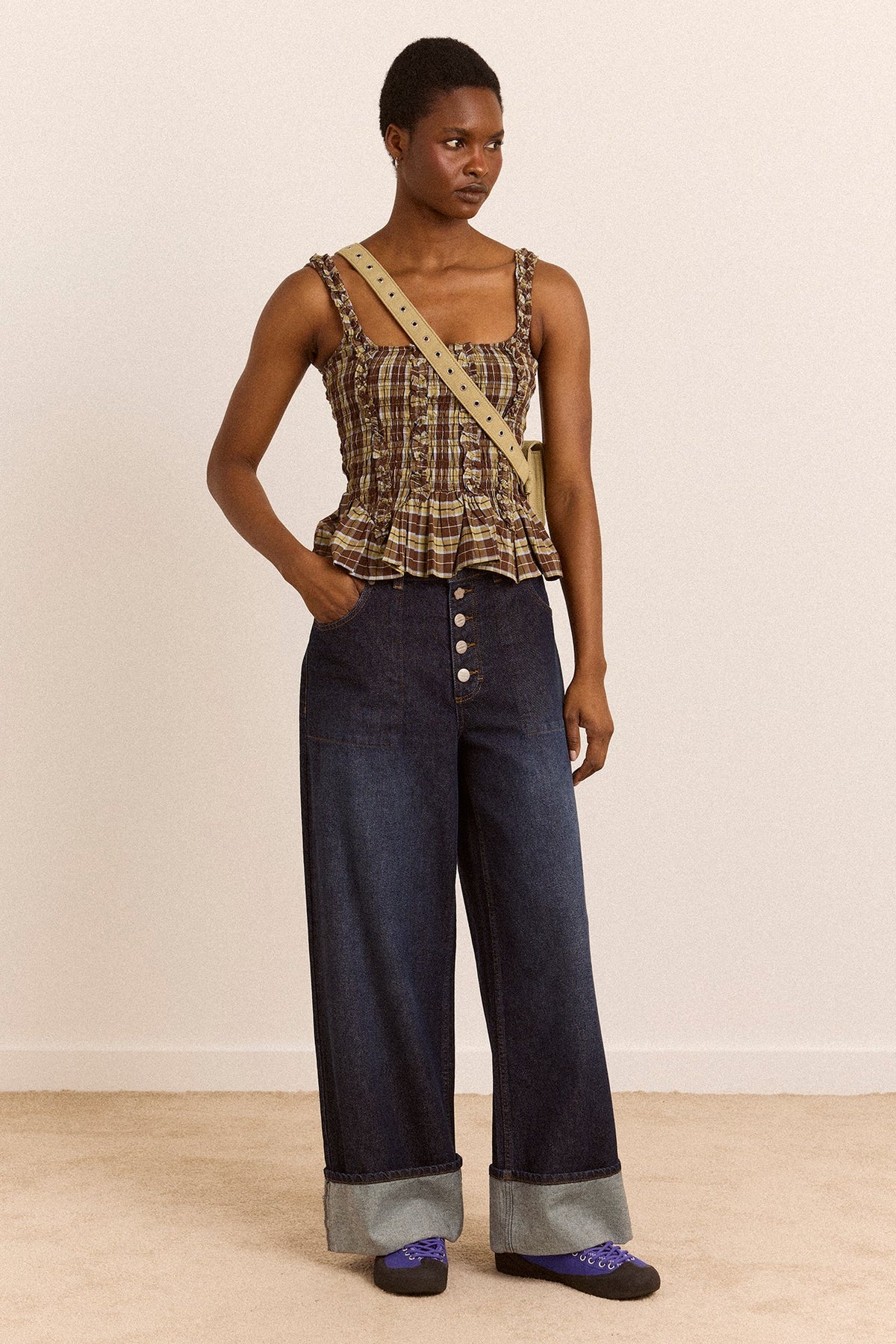 Gigi Ultra Baggy Wide Leg Jeans - Rinse Slate Wash