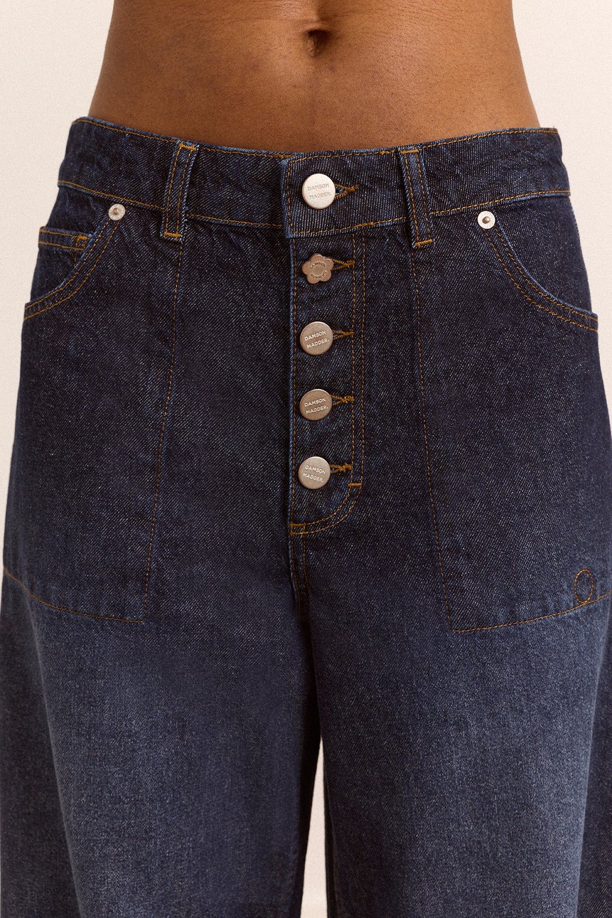 Gigi Ultra Baggy Wide Leg Jeans - Rinse Slate Wash