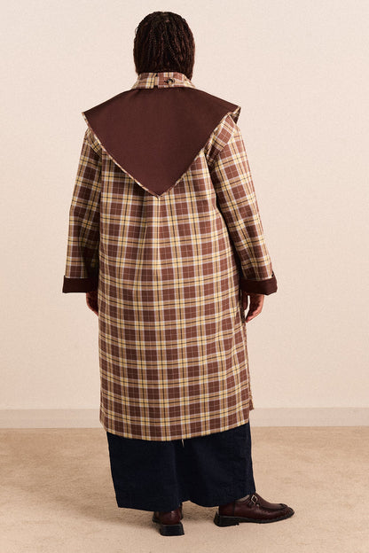 Reversible Longline Jerry Trench - Chocolate